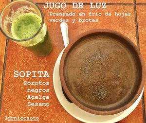 Sopa más jugo de Luz  at La Fraternal in Santiago