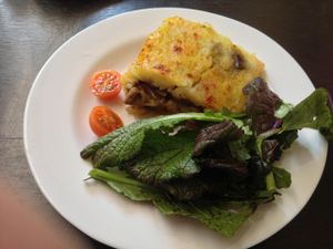 Papas rellenos at La Fraternal in Santiago