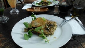chickpea flower quiche at La Fraternal in Santiago