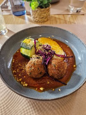 Soy meatballs  at Cor del Pilar in Valencia