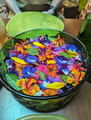 Flower salad at Restaurante Celele in Cartagena