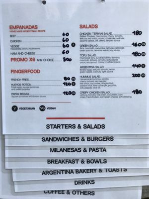 menu  at Isla Brew in Koh Tao