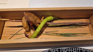 Mushrooms ans paprika grilled together at Vegi Plus in Shanghai