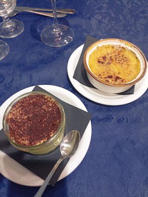 Tiramisù e crema catalana at Trattoria MODErNA in Montale