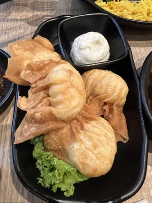 Fried shrimp dumplings - best ever!$5.90  at Greendot 绿一点 - Bedok Mall in East Singapore