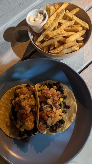 Vegetariano tacos $17.00: delicious, very nicely cooked at Hotel Mexico in Yarraville