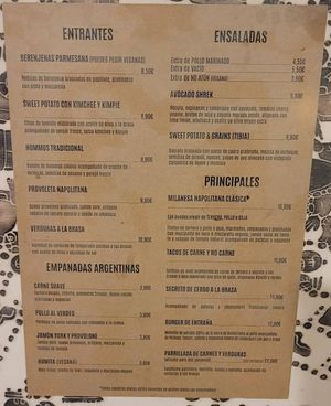 Menú at 22 Brasas Bar in Guadarrama