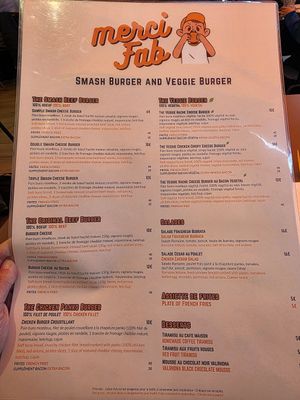 Menu April 2025 at Mercifab in Saint-ouen-sur-seine