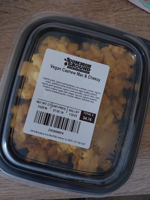 vegan cashew mac & cheezy at Common Ground Co-op in Urbana