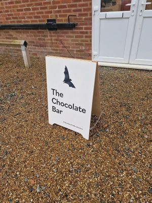 Sign at Darkroom Chocolate in North Walsham