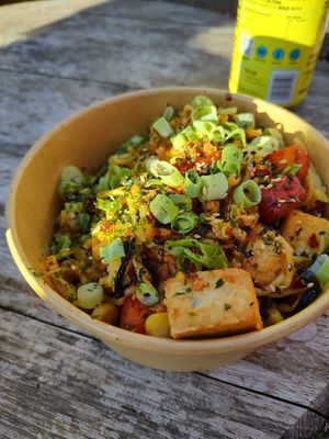 Japanese stir-fry with tofu at Bao To The Broth in Hereford