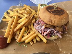 Jackfruit burger   at Grisen & Draken in Broesarp