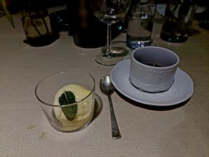 Lemon Sorbet with Coffee, Oatmilk available at Gut Mönkhof in Luebeck