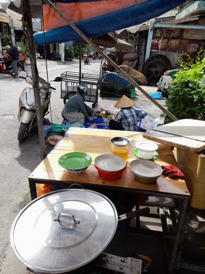 Outside kitchen at Út Phượng in Ho Chi Minh City