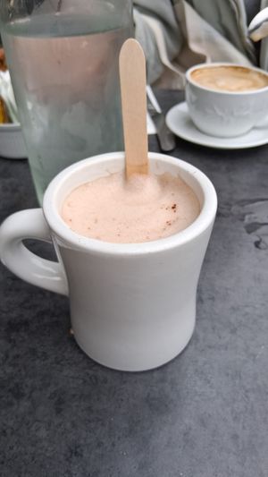 Vegan hot choc with oat milk at Moose Coffee in Manchester