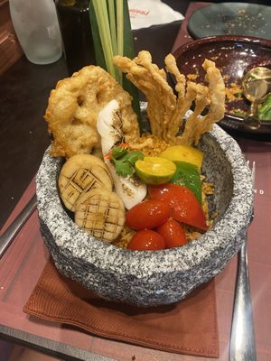 Spicy ricw  at Vegan Pranakhon in Bangkok