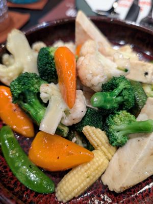 Mixed veggies at Vegan Pranakhon in Bangkok