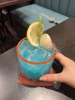 Blue drink   at Vegan Pranakhon in Bangkok