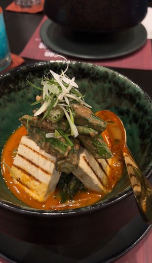 Marinated oukra dish   at Vegan Pranakhon in Bangkok