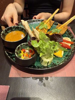 Tofu skin plate   at Vegan Pranakhon in Bangkok