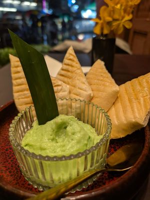 Pandan pudding dessert at Vegan Pranakhon in Bangkok