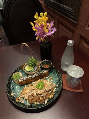 Pad Thai with “fish"  at Vegan Pranakhon in Bangkok