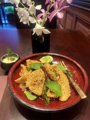 Fried crab thing  at Vegan Pranakhon in Bangkok