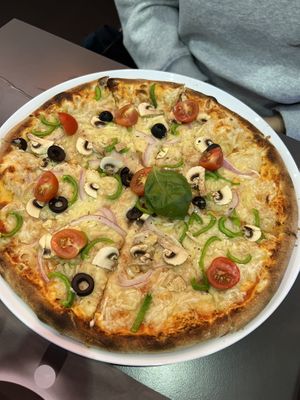 Vegan pizzaa  at Doner Kebab Show in Barcelona