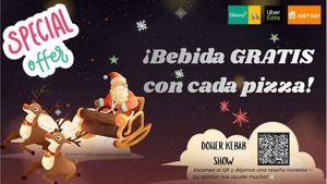 Buy any pizza, get a free drink at Doner Kebab Show in Barcelona