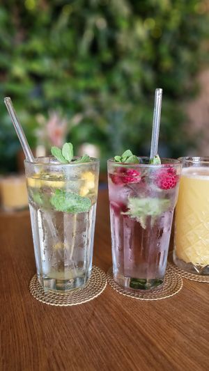 Mango-Minze- und Himbeer-Minze Sunshine at Green Gold Café in Langballig