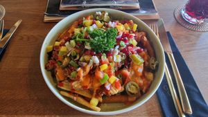 Fire Fries (scharf!) at Green Gold Café in Langballig