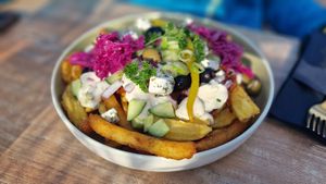 Greek Fries at Green Gold Café in Langballig