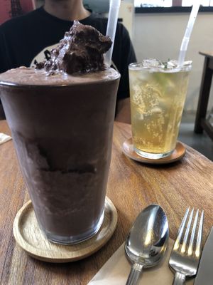Soy milk chocolate milkshake  at Cook and Book 쿡앤북 in Seoul