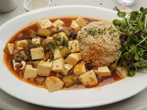 tofu and lentils  at Cook and Book 쿡앤북 in Seoul