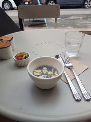 sesame seed soup  at Cook and Book 쿡앤북 in Seoul