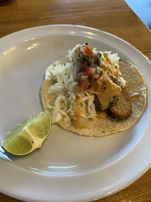 Vegan fish taco   at BZ Taco in Redlands