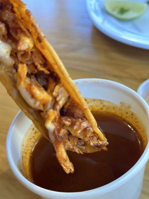 Quesabirria con consommé   at BZ Taco in Redlands