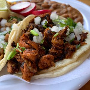 Al Pastor Taco on the Three Taco Platter at BZ Taco in Redlands