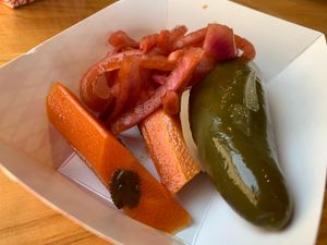 Complimentary Pickled Onions, Carrots, Jalapeno at BZ Taco in Redlands