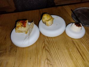 First in between bread course with vegan ricotta at STUA DA LEGN in Livigno