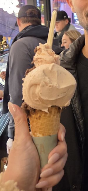Watermelon mint and dark chocolate cone at Anita La Mamma del Gelato -  Penn Plaza in New York City