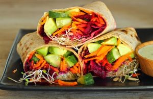 Vegan wrap at Naked Sprout Juice Bar Cafe in Whistler