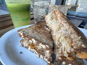 Vegan Ruben sandwich  at Naked Sprout Juice Bar Cafe in Whistler