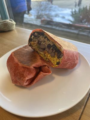 Bean burrito  #Veganuary at Naked Sprout Juice Bar Cafe in Whistler