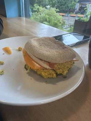 Breakfast English muffin   at Naked Sprout Juice Bar Cafe in Whistler