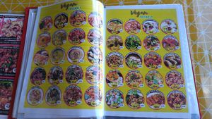 Vegan selection from the menu at Zaap Spicys in Phuket