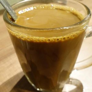 kopi c kosong = coffee with carnation milk without sugar at Zhenyi Veggie Place 真一素食坊 in Northeast Singapore