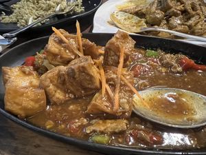 Hot plate toufu  at Zhenyi Veggie Place 真一素食坊 in Northeast Singapore