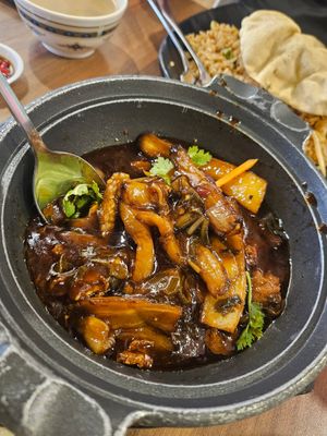 Claypot Meicai Eggplant '~ 2/10/23 at Zhenyi Veggie Place 真一素食坊 in Northeast Singapore