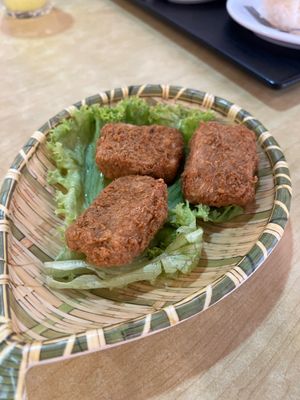 Fried chicken  at Zhenyi Veggie Place 真一素食坊 in Northeast Singapore
